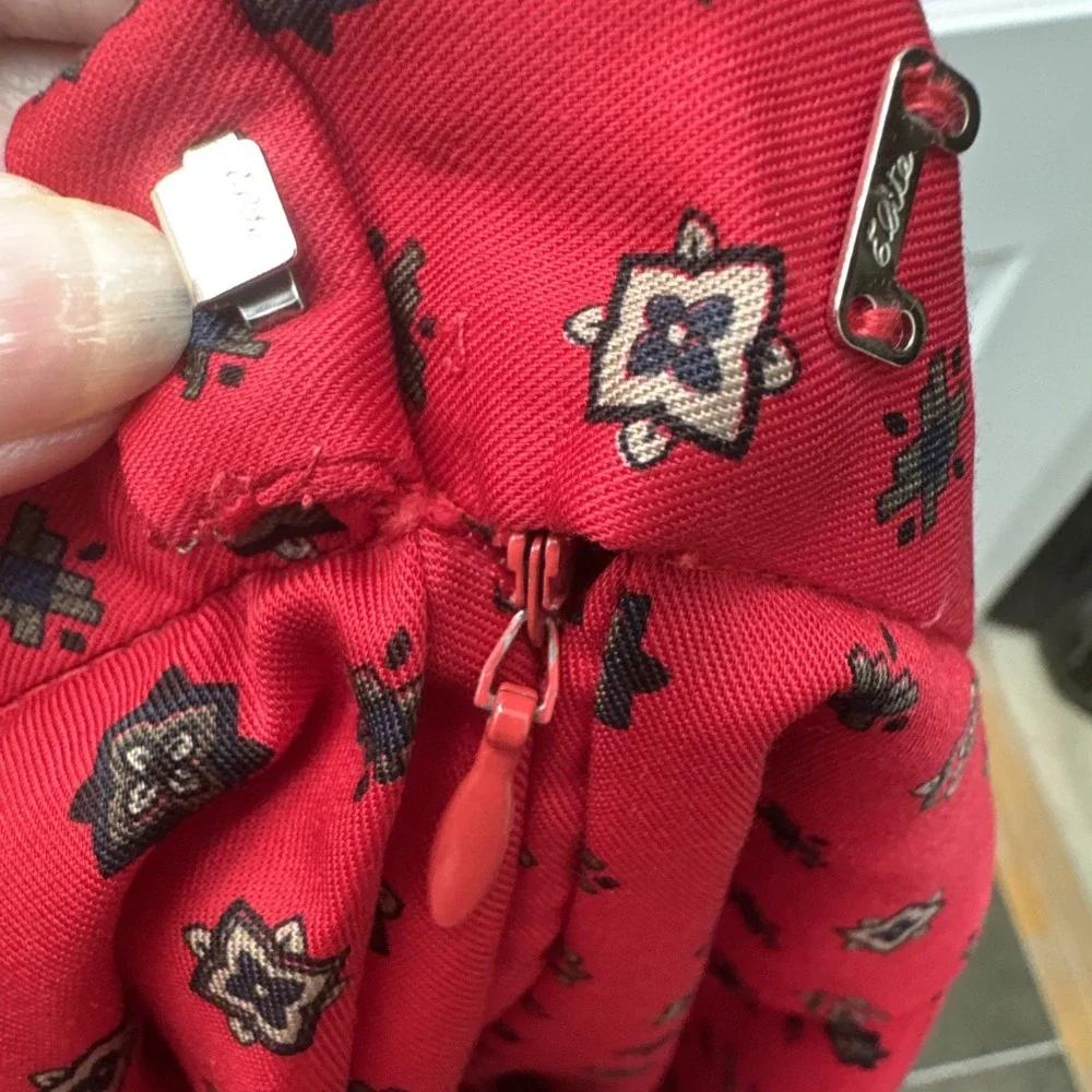 David Brooks Skirt Pleated Midi Red Women's 10/12 Pockets Belt Loops USA 80s VTG